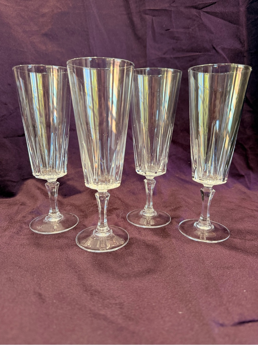 Vintage Cristal d’Arques Versailles Champagne Flutes - Set of 4